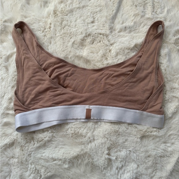 Lunya Well Rounded Bra Bralette Soft Modal Cotton Tan Beige Size Medium - Picture 9 of 11
